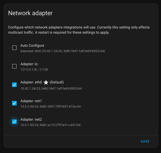 Network adapter Configured